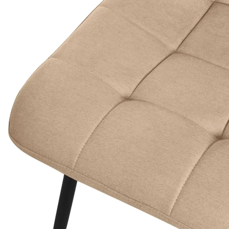 Esszimmerstühle 2er Set Hellbraun Küchenstuhl mit Polyesterbezug und Stahlbeinen ML-Design