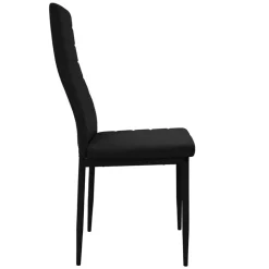 Esszimmerstühle 4er Set, Kunstleder-Bezug, Schwarz, Polsterstuhl mit Metallbeinen ML-Design