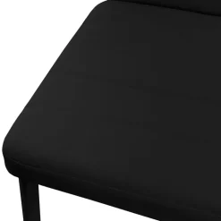 Esszimmerstühle 4er Set, Kunstleder-Bezug, Schwarz, Polsterstuhl mit Metallbeinen ML-Design