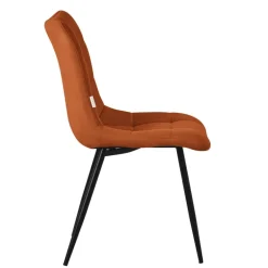 Esszimmerstühle 2er Set Orange Küchenstuhl mit Polyesterbezug und Stahlbeinen ML-Design