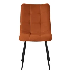 Esszimmerstühle 4er Set Orange Küchenstuhl mit Polyesterbezug und Stahlbeinen ML-Design