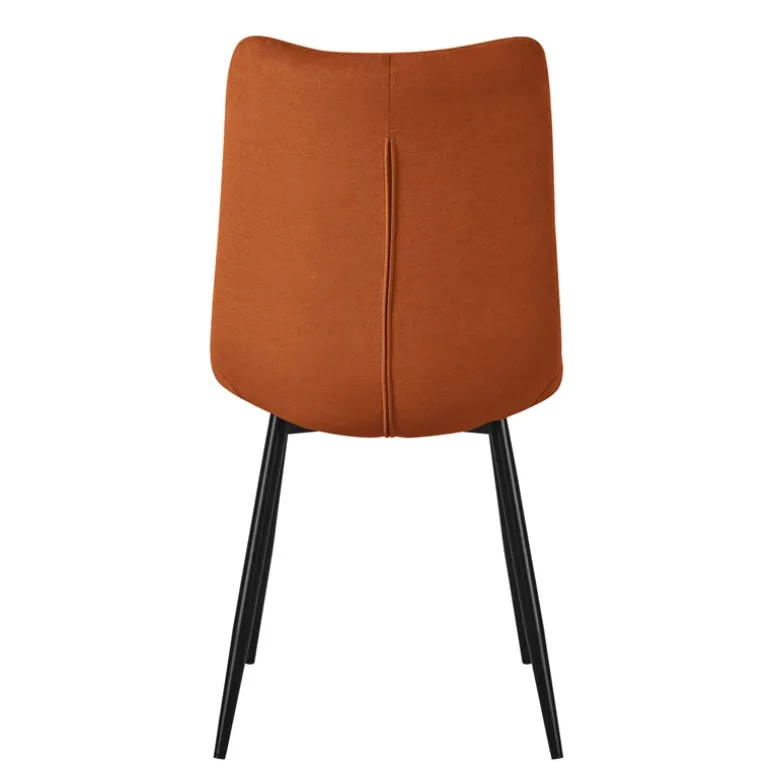 Esszimmerstühle 6er Set Orange Küchenstuhl mit Polyesterbezug und Stahlbeinen ML-Design