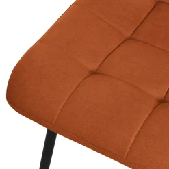 Esszimmerstühle 6er Set Orange Küchenstuhl mit Polyesterbezug und Stahlbeinen ML-Design