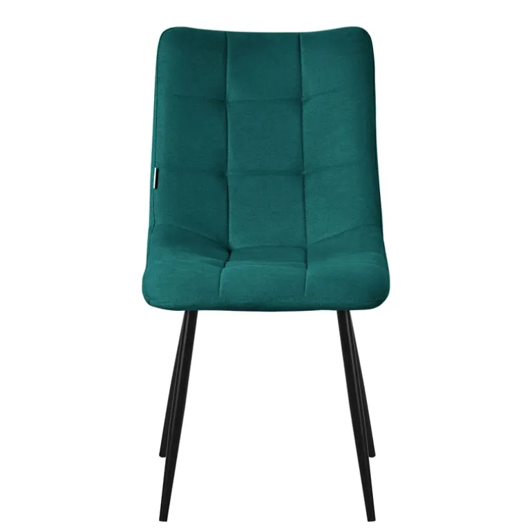 Esszimmerstühle 2er Set Petrol Küchenstuhl mit Polyesterbezug und Stahlbeinen ML-Design