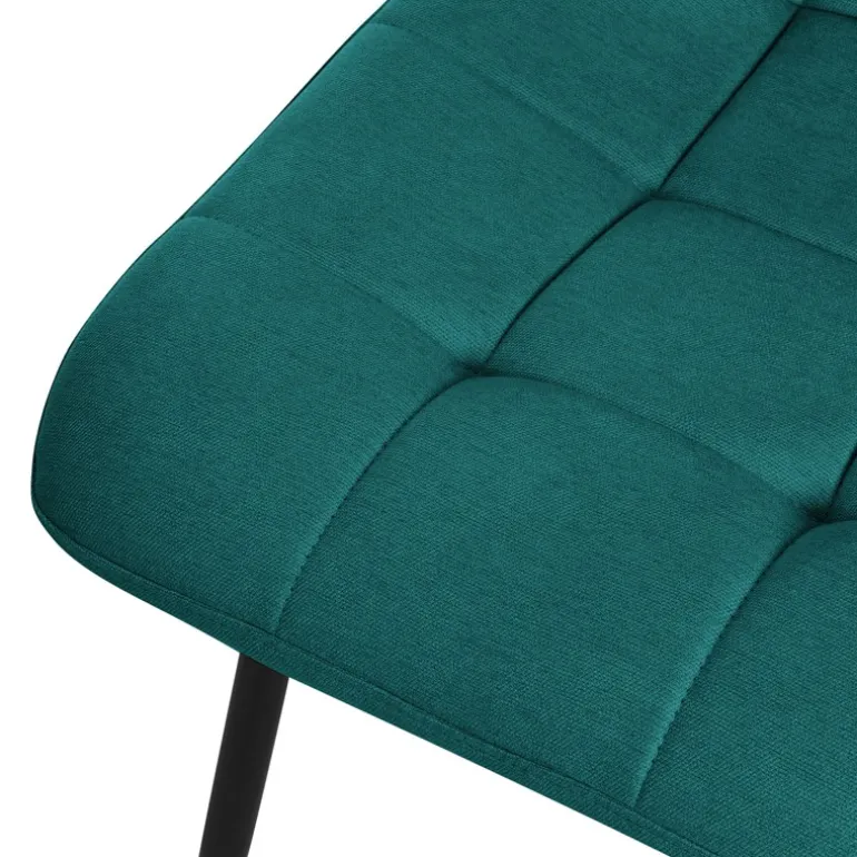 Esszimmerstühle 2er Set Petrol Küchenstuhl mit Polyesterbezug und Stahlbeinen ML-Design