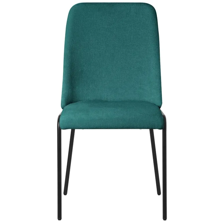 Esszimmerstühle 2er Set Petrol mit Rückenlehne, Polsterstühle für Esszimmer & Küche ML-Design