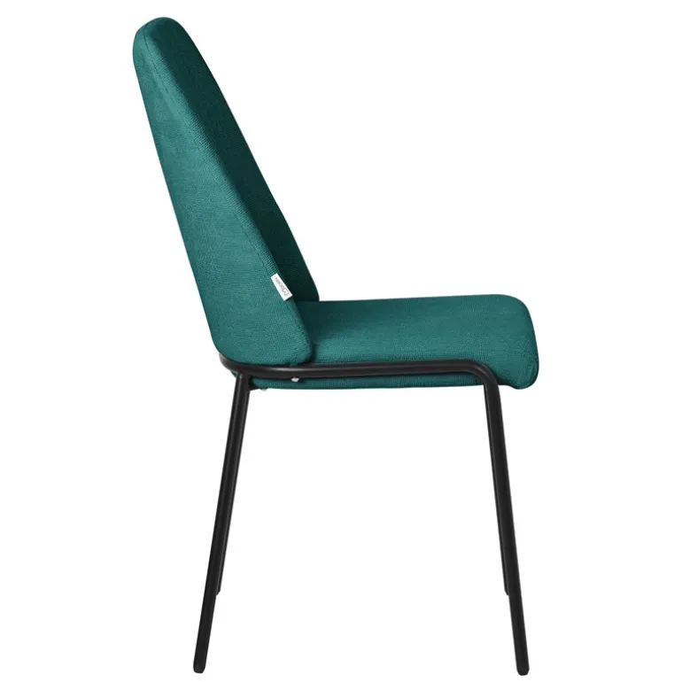Esszimmerstühle 2er Set Petrol mit Rückenlehne, Polsterstühle für Esszimmer & Küche ML-Design