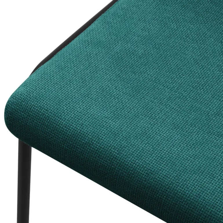 Esszimmerstühle 2er Set Petrol mit Rückenlehne, Polsterstühle für Esszimmer & Küche ML-Design