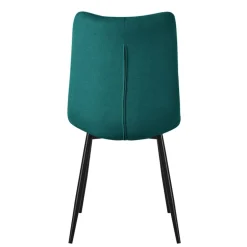 Esszimmerstühle 6er Set Petrol Küchenstuhl mit Polyesterbezug und Stahlbeinen ML-Design