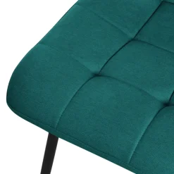 Esszimmerstühle 6er Set Petrol Küchenstuhl mit Polyesterbezug und Stahlbeinen ML-Design