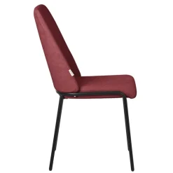 Esszimmerstühle 2er Set Rot mit Rückenlehne, Polsterstühle für Esszimmer & Küche ML-Design