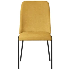 Esszimmerstühle 2er Set Senf mit Rückenlehne, Polsterstühle für Esszimmer & Küche ML-Design