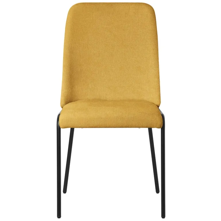 Esszimmerstühle 2er Set Senf mit Rückenlehne, Polsterstühle für Esszimmer & Küche ML-Design