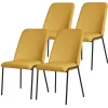 Esszimmerstühle 4er Set Senf mit Rückenlehne, Polsterstühle für Esszimmer & Küche ML-Design