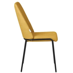 Esszimmerstühle 4er Set Senf mit Rückenlehne, Polsterstühle für Esszimmer & Küche ML-Design