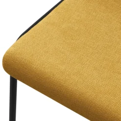 Esszimmerstühle 4er Set Senf mit Rückenlehne, Polsterstühle für Esszimmer & Küche ML-Design