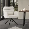 Esszimmerstuhl Beige drehbar mit abnehmbaren Rückenkissen gepolstert bis 120 Kilogramm