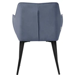 Esszimmerstuhl Blau aus Frotteestoff mit dickem gepolsterter Sitz ML-Design