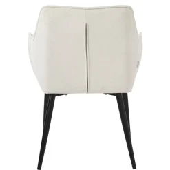 Esszimmerstuhl Creme aus Frotteestoff mit gepolstertem Sitz ML-Design