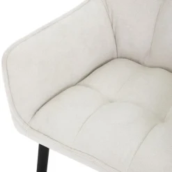 Esszimmerstuhl Creme aus Frotteestoff mit gepolstertem Sitz ML-Design