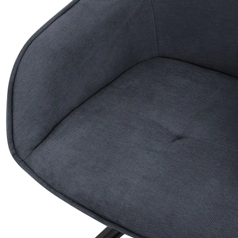 Esszimmerstuhl drehbarAnthrazit aus Textil Webstoff mit Rücken- und Armlehne ML-Design