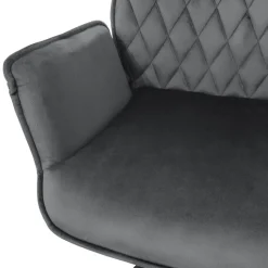 Esszimmerstuhl drehbar mit Rücken- und Armlehnen Anthrazit Küchenstuhl mit Microfaser-Samtbezug ML-Design