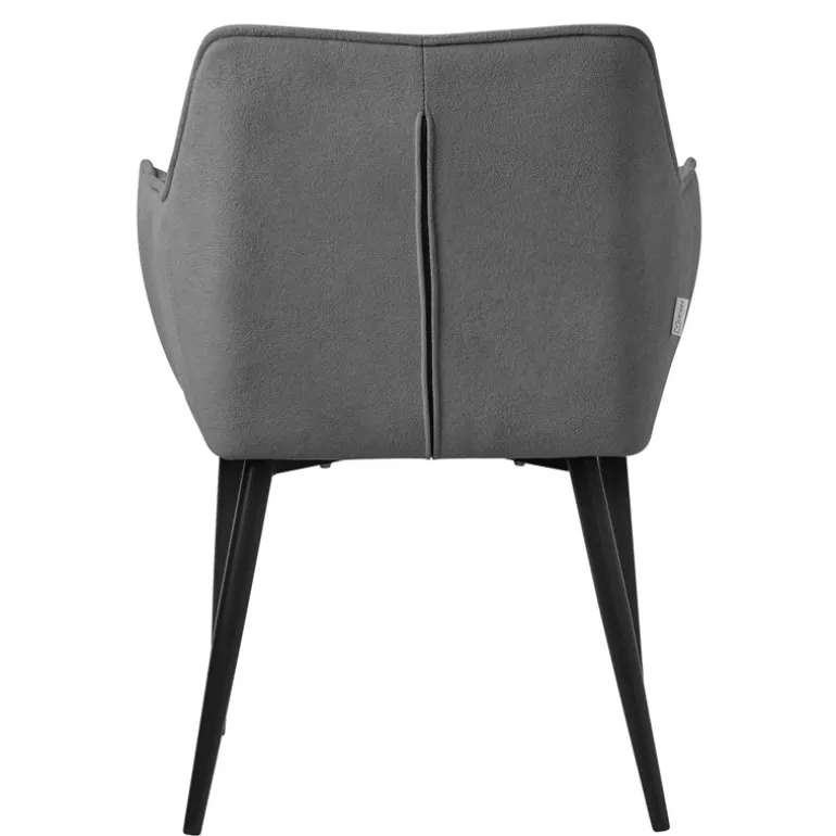 Esszimmerstuhl Dunkelgrau aus Frotteestoff mit dickem gepolsterter Sitz ML-Design