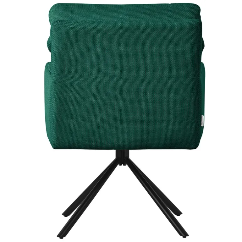 Esszimmerstuhl Dunkelgrün drehbar mit abnehmbaren Rückenkissen gepolstert bis 120 Kilogramm ML-Design