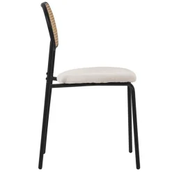 Esszimmerstuhl 2er Set Beige bis 120 kg Rattan Rückenlehne ML-Design