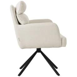 Esszimmerstuhl 2er Set Beige drehbar mit abnehmbaren Rückenkissen gepolstert bis 120 Kilogramm