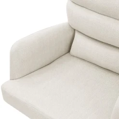 Esszimmerstuhl 6er Set Beige drehbar mit abnehmbaren Rückenkissen gepolstert bis 120 Kilogramm
