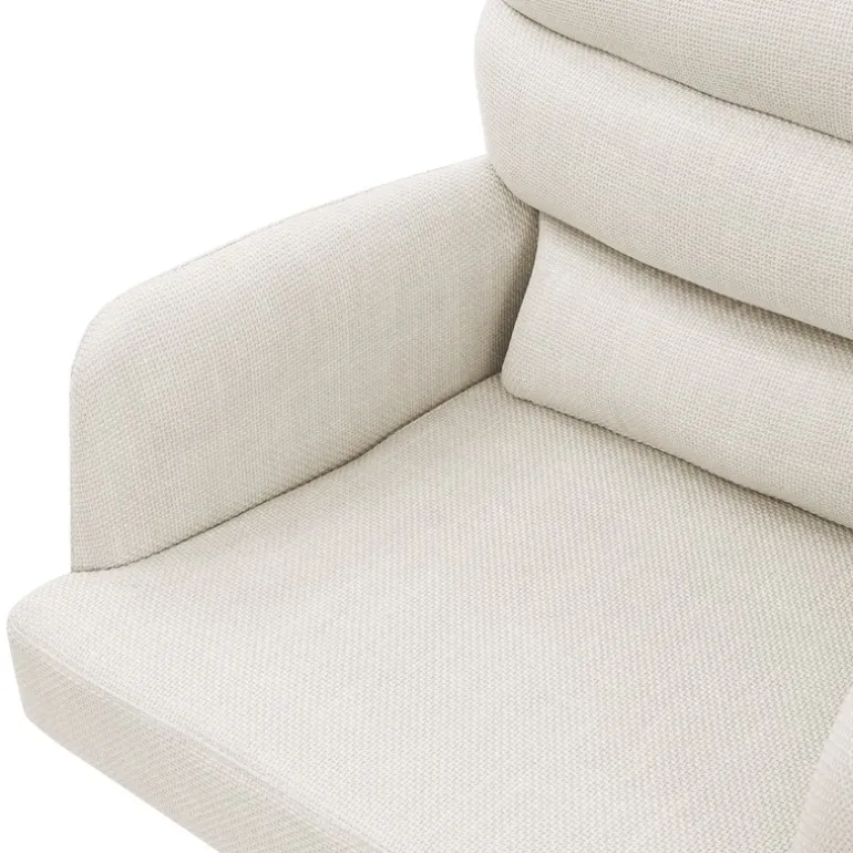Esszimmerstuhl 6er Set Beige drehbar mit abnehmbaren Rückenkissen gepolstert bis 120 Kilogramm