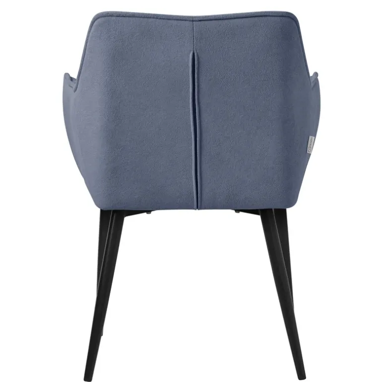 Esszimmerstuhl 2er Set Blau aus Frotteestoff mit dickem gepolsterter Sitz ML-Design