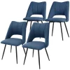 Esszimmerstuhl 4er Set Blau gepolstert inkl. Montagematerial Polsterstuhl Küchenstuhl ML-Design