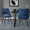 Esszimmerstuhl 2er Set Blau gepolstert inkl. Montagematerial Polsterstuhl Küchenstuhl ML-Design