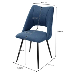 Esszimmerstuhl 2er Set Blau gepolstert inkl. Montagematerial Polsterstuhl Küchenstuhl ML-Design
