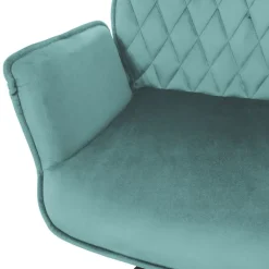 Esszimmerstuhl 2er Set drehbar mit Rücken- und Armlehnen Salbei Küchenstuhl mit Microfaser-Samtbezug ML-Design