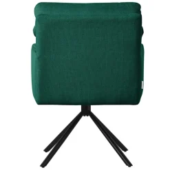 Esszimmerstuhl 4er Set Dunkelgrün drehbar mit abnehmbaren Rückenkissen gepolstert bis 120 Kilogramm ML-Design