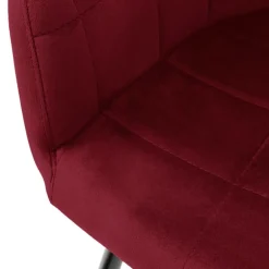 Esszimmerstuhl 4er Set mit Rücken- und Armlehnen Bordeaux/Olive Küchenstuhl mit Kunstleder Bezug