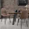 Esszimmerstuhl 4er Set mit Rückenehne Braun Küchenstuhl mit Kunstleder Bezug ML-Design