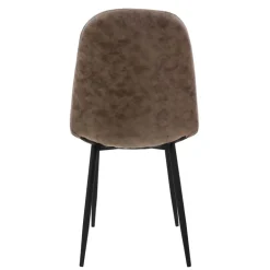 Esszimmerstuhl 4er Set mit Rückenehne Braun Küchenstuhl mit Kunstleder Bezug ML-Design