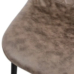 Esszimmerstuhl 4er Set mit Rückenehne Braun Küchenstuhl mit Kunstleder Bezug ML-Design