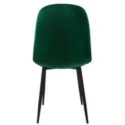 Esszimmerstuhl 4er Set mit Rückenlehne Dunkelgrün Küchenstuhl mit Microfaser-Samtbezug ML-Design