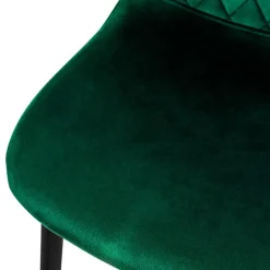 Esszimmerstuhl 4er Set mit Rückenlehne Dunkelgrün Küchenstuhl mit Microfaser-Samtbezug ML-Design