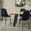 Esszimmerstuhl 4er Set mit Rückenlehne Schwarz Küchenstuhl mit Microfaser-Samtbezug ML-Design