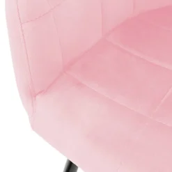 Esszimmerstuhl 6er Set mit Rücken- und Armlehnen Rosa Küchenstuhl mit Microfaser-Samtbezug