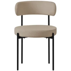 Esszimmerstuhl 2er Set mit Teddystoff mit Rückenlehne Braun Küchenstuhl ML-Design