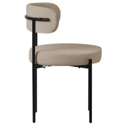 Esszimmerstuhl 2er Set mit Teddystoff mit Rückenlehne Braun Küchenstuhl ML-Design