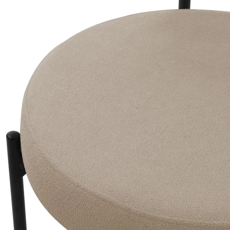 Esszimmerstuhl 2er Set mit Teddystoff mit Rückenlehne Braun Küchenstuhl ML-Design