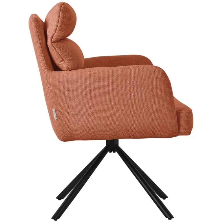 Esszimmerstuhl 2er Set Orange drehbar mit abnehmbaren Rückenkissen gepolstert bis 120 Kilogramm ML-Design